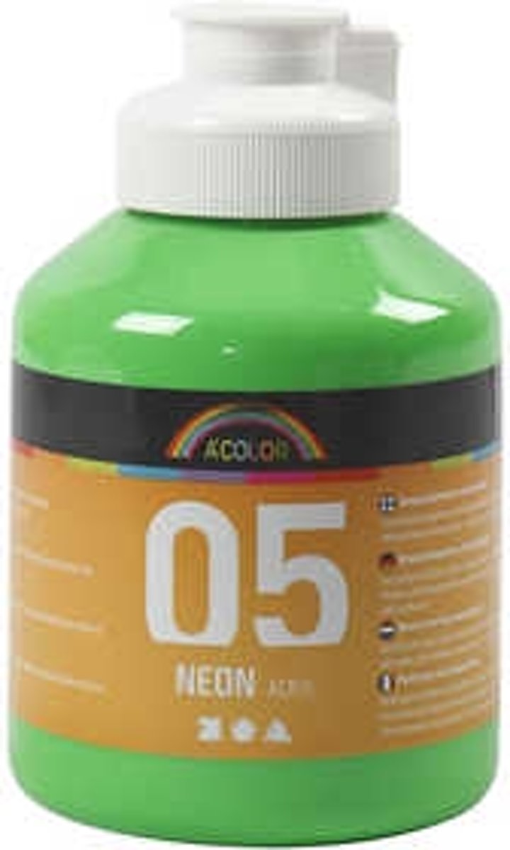 A-Color acrylverf, neon groen, 05 - neon, 500ml [HOB-32626]